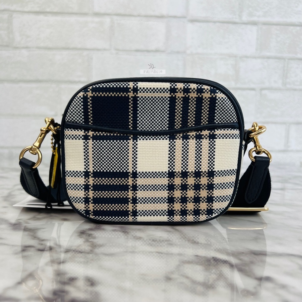 Coach Plaid Mini Dempsey Camera Bag In Signature Jacquard With Coach Patch - Picture 3 of 10